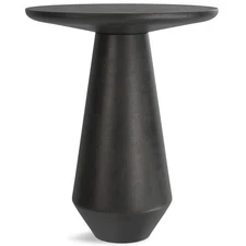 Gloria Cast Aluminum Side Table in Graphite, 15.75-inch Round, Powder-Coated ...