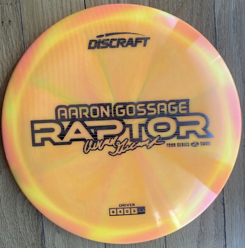 Discraft Z Swirl Raptor Aaron Gossage Tour Series Orange/Black Stamp 173-174g - Image 2 of 4