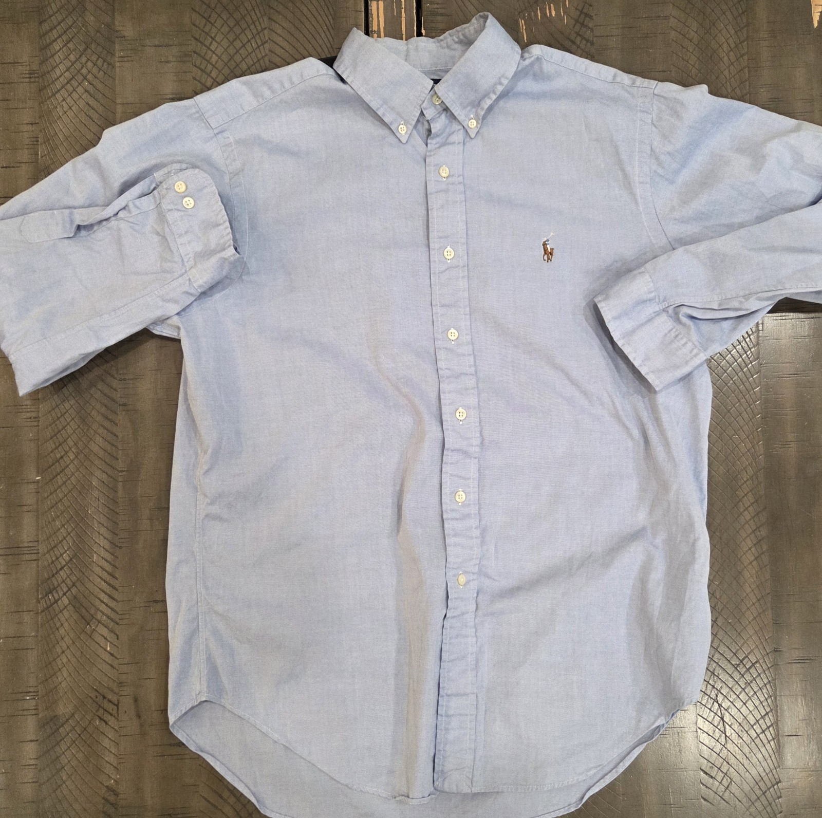 Ralph Lauren 90's Blake Button Shirt Mens Blue Heavy Cotton Oxford - 16 32/33