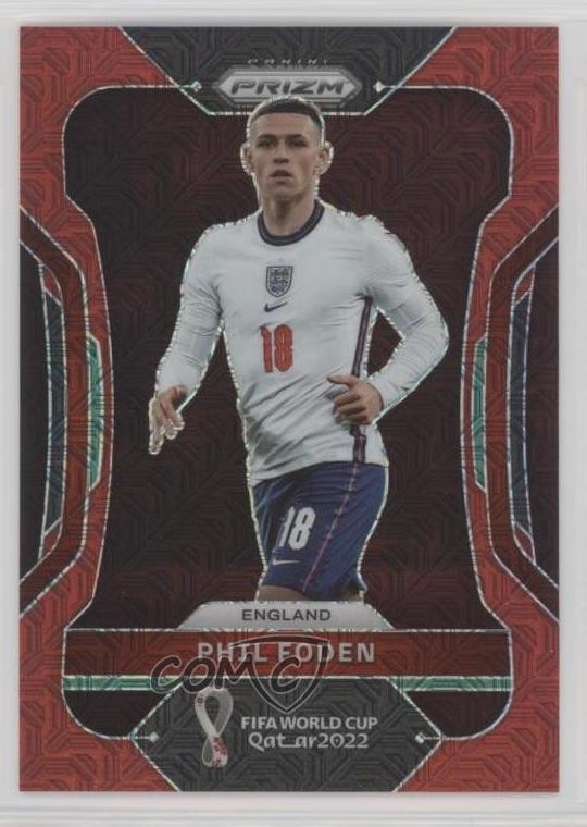2022 Panini Prizm World Cup Qatar Red Mojo Prizm 80/99 Phil Foden #93 1d59