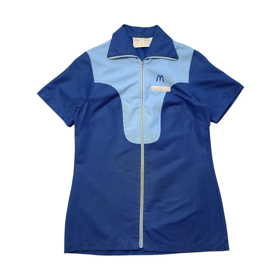 De colección 1973 McDonalds Mujer Uniforme Completo Conjunto de 2 Piezas, Camisa Pantalones, Comida Rápida S 70s Foto 2 de 4