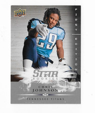 2008 Upper Deck First Edition Chris Johnson Rookie Card #157 – Tennessee Titans. rookie card picture