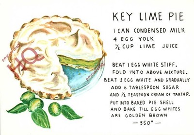 Ansichtskarte:;Rezept, Key Lime Pie, Rezept