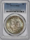 1904-O Morgan Silver $1 Dollar PCGS MS 63 Light Rainbow Toning