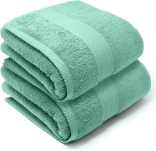 2X Extra Large Super Jumbo Bath Sheets 100x200 cm Egyptian Cotton XXL Big Towels