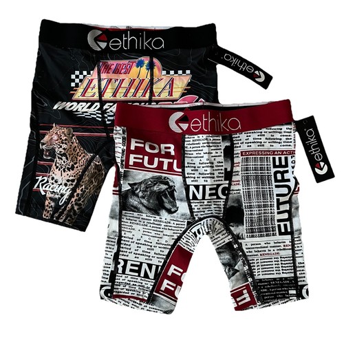 Ethika Youth Boys Boxer Briefs Size Medium 8/10 Tiger Racing Renegade Lot Of 2