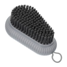 Laundry Scrub Brush Cleaning Soft Brush with D Handle Gray