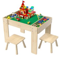 Building Blocks Table with Storage for Kids, Wooden Table Fits Lego Bricks fo...