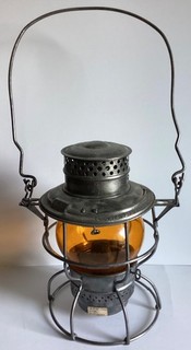 Antique Adlake GTW Grand Trunk Western RR Amber Globe Railroad Lantern