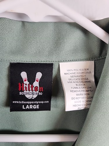 Men's Bowling Shirt Size Large, Green/black - Picture 2 of 9