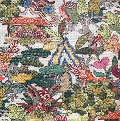 CLARENCE HOUSE  Le Foret Exotique tropical botanical printed inen  cotton new
