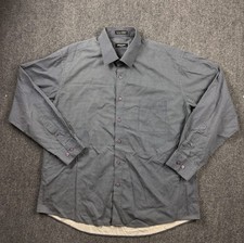 Pierre Cardin Shirt Slim Fit Navy Blue Button Down Long Sleeve Men's Size XL