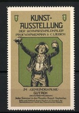 Reklamemarke Gutach, Kunstausstellung der Schwarzwaldmaler W. Hasemann & C. Lie 