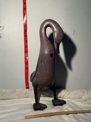 Vintage Smith and Hawken Wood Duck Rustic Purple  Distressed Unnamed Decorative