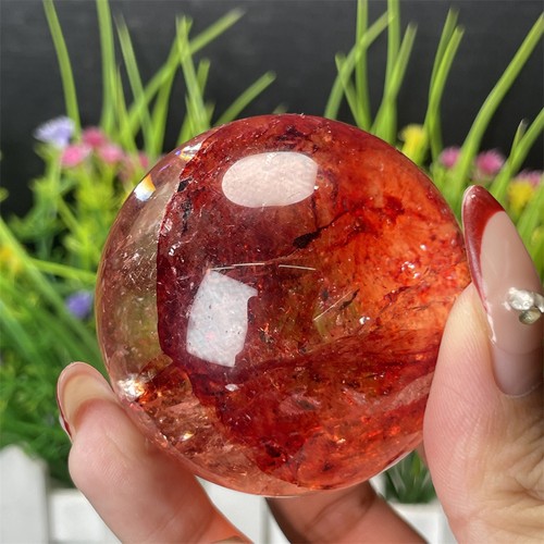 Bola de esfera de fuego roja de 0,4 lb 2,1 " decoración de cristal Reiki energía curativa - Imagen 12 de 16
