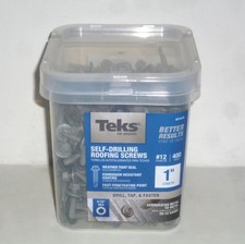 Teks #12 x 1 in. Self-Drilling Sheet Metal Roofing Screws 21418 (400 Pack)