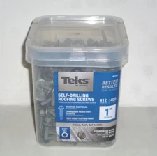 Teks #12 x 1 in. Self-Drilling Sheet Metal Roofing Screws 21418 (400 Pack)