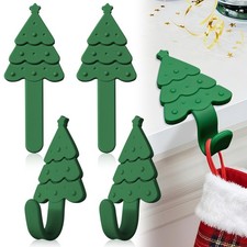 4 Pack Christmas Stocking Holders Garland Hangers for Mantle, Freely Bendable...