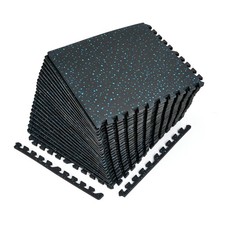 24pc Interlocking Gym Flooring Tiles 61cm Rubber Top EVA Foam Mats for Home Gym