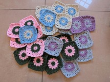 Crochet Daisy Granny Squares - 5"/ 5.5"  - Acrylic Machine Washer and dryable