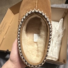 UGG Tasman 5955 Women's Slip-On Slippers Chestnut Suede Wool Lining Size 9