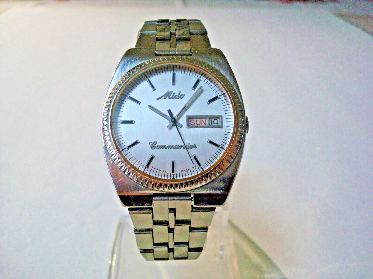 Mido Commander 8017 Mens Automatic Watch Engine Bezel 25j. DD