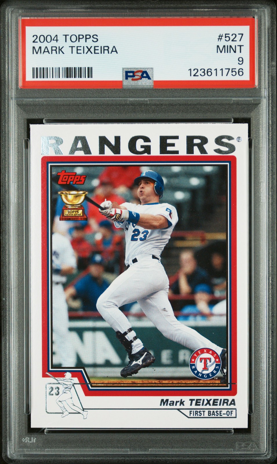 2004 TOPPS #527 MARK TEIXEIRA PSA 9