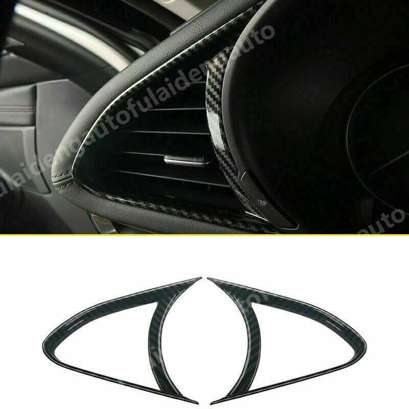 For Mazda 3 Axela 2019-2022 Carbon ABS Dashboard Air Vent Cover Trim Accessories