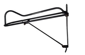 Used Metal Wall Mount Saddle Rack. 15" X 23" X 5". Sound but has blemmishes.