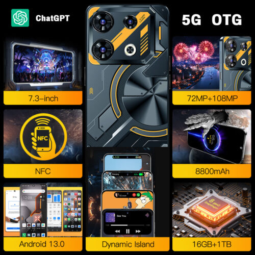 GT10 Pro 5G Dual SIM Unlocking Smartphone 7.3"incell 16G+1TB Android Phone NFC - Bild 9 von 14