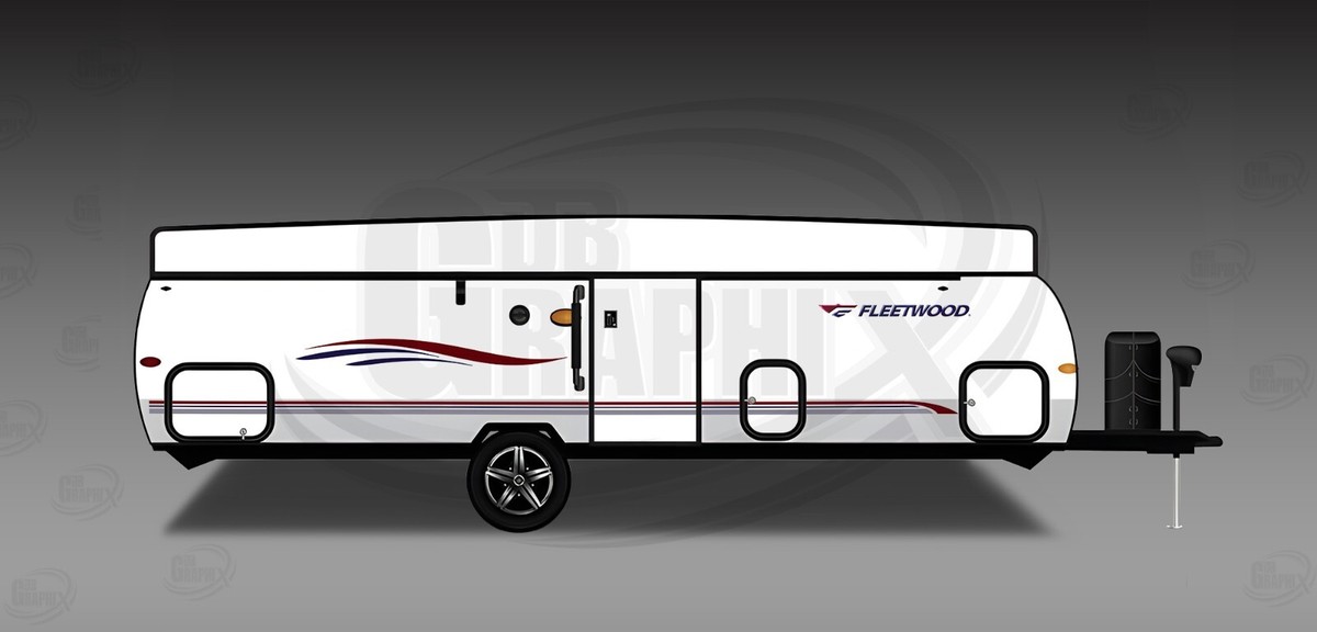 8 Rv Trailer Coleman Fleetwood Popup Camper Logos Stripes Graphics