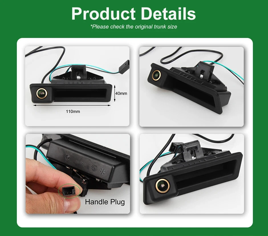 For BMW 3/5 Series X5/6 E60/70/E82/E90 1080P Fisheye Lens Tailgate Handle Camera - Image 3 of 4