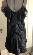 VINTAGE FEATHER BED INTIMATE BLACK NIGHT GOWN SATIN AND LACE SIZE MEDIUM USA EUC