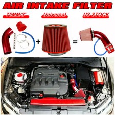 Cold Air Intake Filter Induction Kit Pipe Power Flow Hose System Red Accessories Cold Air Intake Filter Induction Kit Pipe Power Flow Hose System Red Accessories