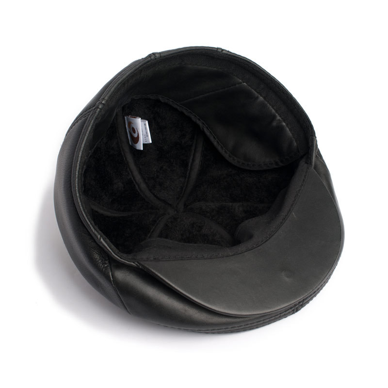 Men Genuine Newsboy Leather Hat Cap Gatsby Flat Golf Cabbie Made In USA - Foto 5