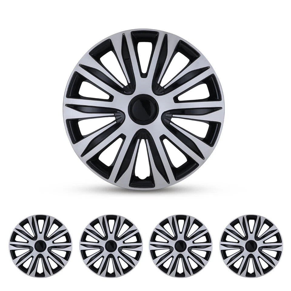 17" Universal 4PCS Wheel Covers Snap On Full Hub Caps fit R17 Tire & Steel Rim Foto 2 de 4