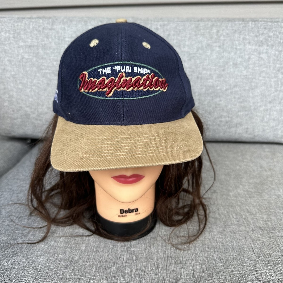 Carnival Cruise Imagination Cap Hat Fun Ship HeadGear Blue Tan Embroidered