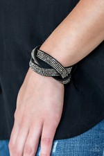 Paparazzi  Nice Girls Finish Last Black Wrap Bracelet
