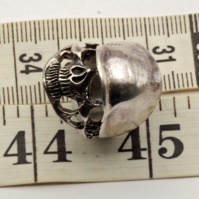 Skull ring sterling silver Man's Biker Hell's Angels Goth jewelry