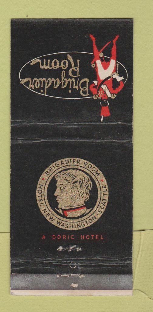 Matchbook Cover - Hotel New Washington Seattle WA 21 Strike Feature