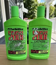 Finish 2001 Turtle Wax Car Polish Lot of 2 Vintage 16oz Bottles Each 75% Full