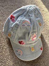 Next Girls Denim Embroidered Baseball Cap Sun Hat 1-2 Years