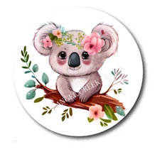 Pretty Floral Koala Bear Favors Scrapbook Stickers Koala Bear Envelope Seals