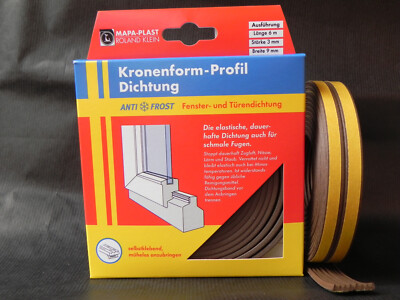 MAPA-Plast Dichtungsprofil E-Profil Kronenform 6m Fensterdichtung Türdichtung