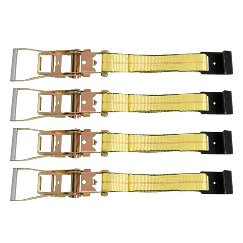 4 Pack 2" x 3333 lbs Ratchet Straps With Flat Hook Heavy Duty Tie Downs Straps - Picture 4 of 12