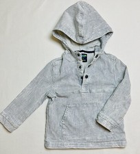 NWOT Oshkosh Boys White Denim With Blue strip Hoodie, Sz 4T