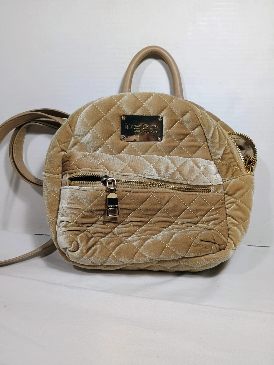 Bebe Los Angeles Danielle Backpack Womens Brown Velvet Quilted Detachable Straps bebe | Bags | Bebe Los Angeles Danielle Backpack Womens  main image 3