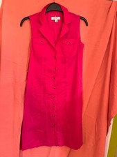 Target Isaac Mizrahi Button Shirt Dress Bright Pink Size Small unLined