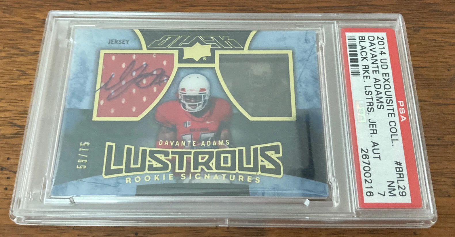 Davante Adams Upper Deck Exquisite Collection Black Rookie Lustrous Jersey Autograph #BRL29 Base