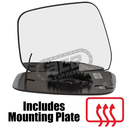 Fits Nissan Navara D40 2010-2016 Wing Mirror Glass Convex Heated Passenger Side
